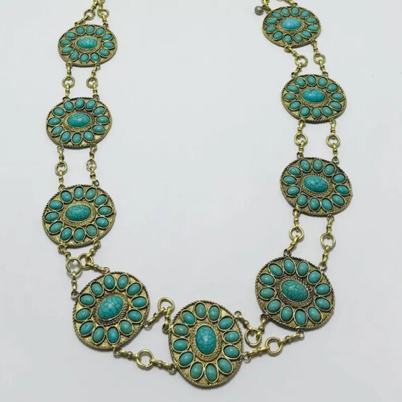 Tribal Turquoise Belly Chain: Handmade Kuchi Dance Belt main image 6